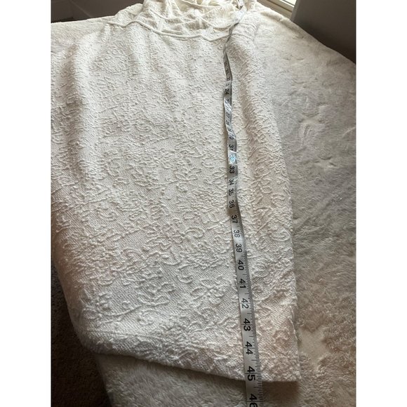 Anthropologie Women's Sz.XL Textured Knit Midi Dress White Cotton blend Bodycon - Picture 10 of 16